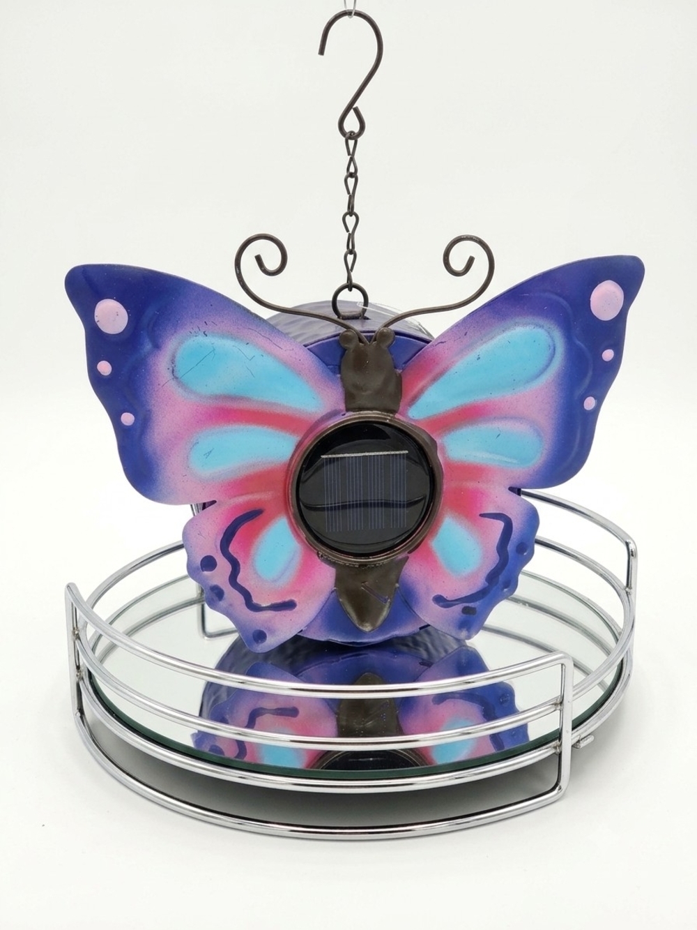 Butterfly Birdhouse Garden Accent - Purple Pink Blue